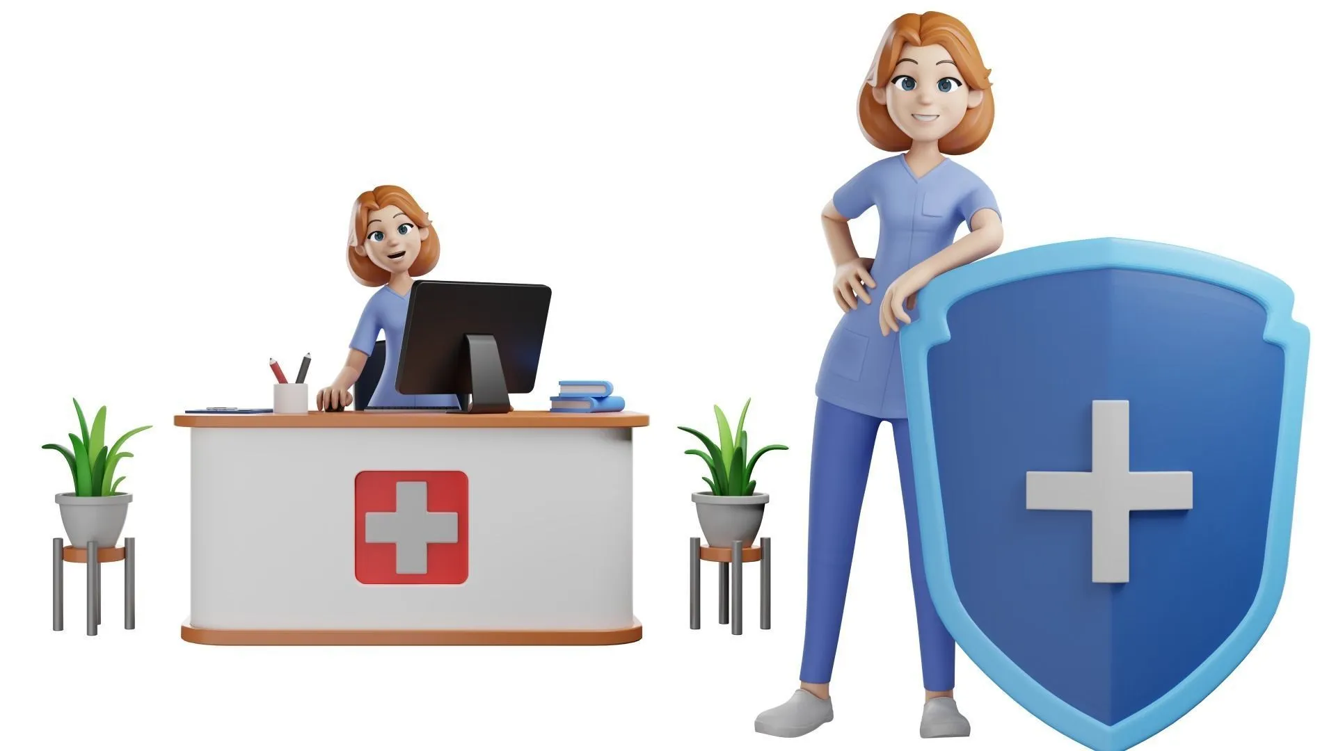 Cartoon Nurse Woman high quality details showcase